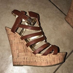 Brown wedges. Worn once.